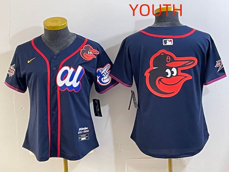 Youth 2025 Baltimore Orioles Blank Drak Blue All star Nike MLB Jersey style 06->youth mlb jersey->Youth Jersey